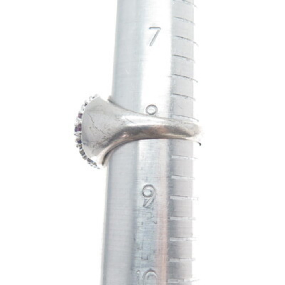 CHUCK CLEMENCY 925 Sterling Silver Real Round-Cut Multi-Color Gem Ring Size 8.25 - Picture 9 of 9